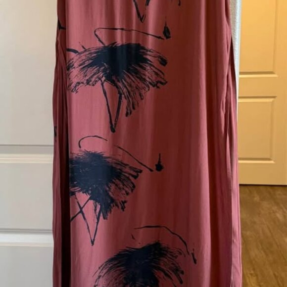 Women’s Animale‎ Rust Colored & Black Flowers Sleeveless Tank Strap Dress Size L - Picture 3 of 10